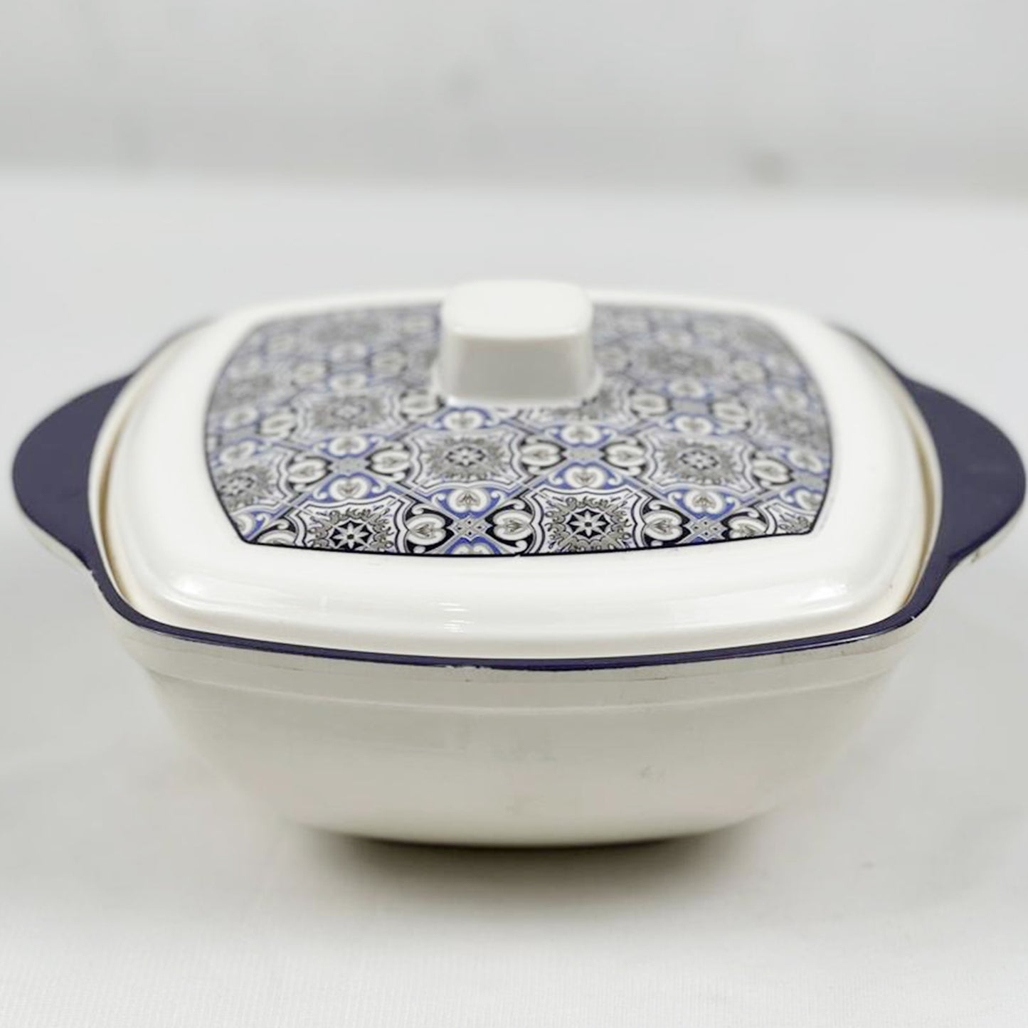 Double Glazed Rectangle Curry Bowl with Lid & Small Soup Bowl Set - R2