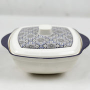 Double Glazed Rectangle Curry Bowl with Lid & Small Soup Bowl Set - R2