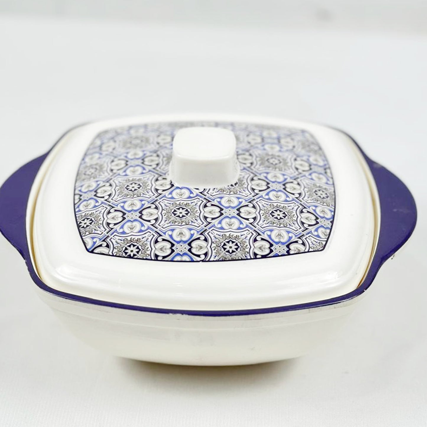 Double Glazed Rectangle Curry Bowl with Lid & Small Soup Bowl Set - R2