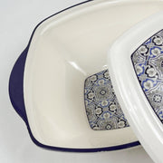 Double Glazed Rectangle Curry Bowl with Lid & Small Soup Bowl Set - R2