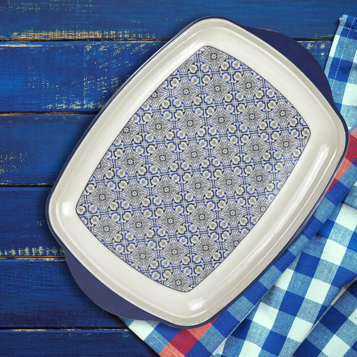 Set of 2 Double Glazed Rectangle Rice Tray - R2