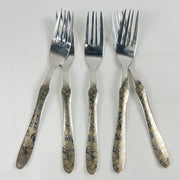 6-Piece Stainless Steel Table Fork Set – Elegant Flower Design