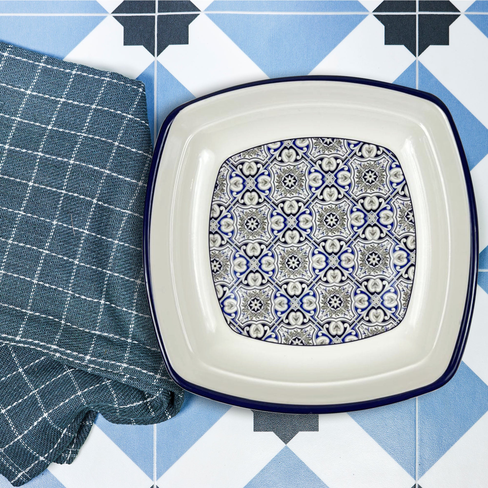 Double Glazed Rectangle Large Rice Plates - R2
