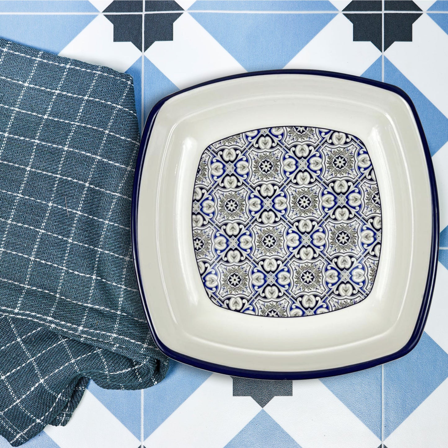 Double Glazed Rectangle Large Rice Plates - R2