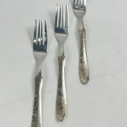 6-Piece Stainless Steel Table Fork Set – Elegant Flower Design