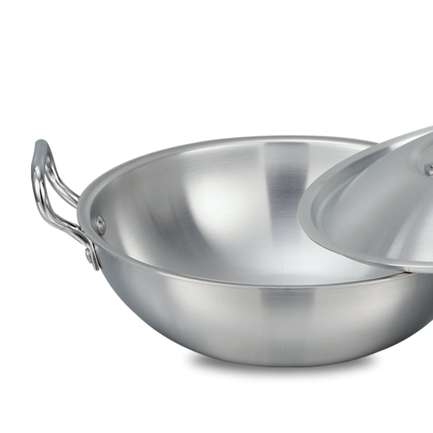 Metal Finish Aluminum Wok/Krahi Set