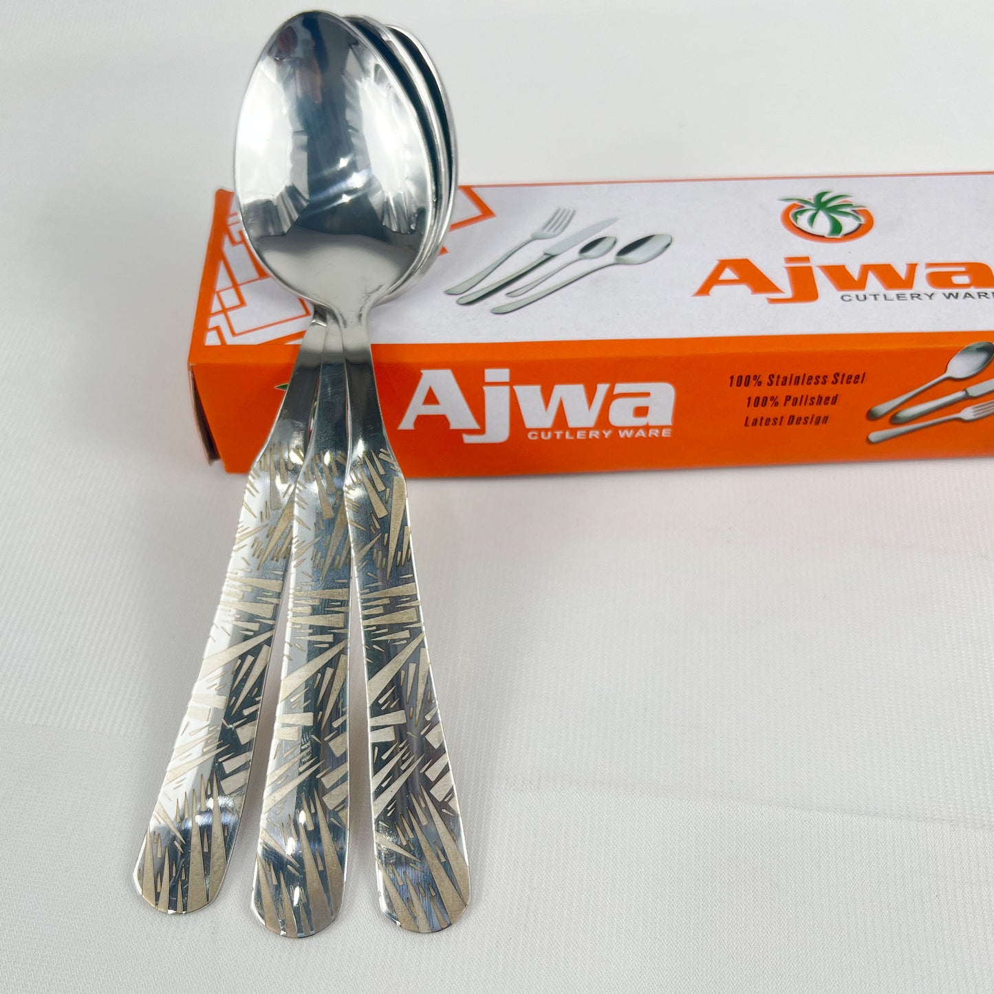 Stainless Steel Table Spoon Set – Elegant Grass Design