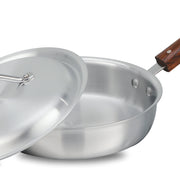 Metal Finish Aluminum Fry Pan with Lid