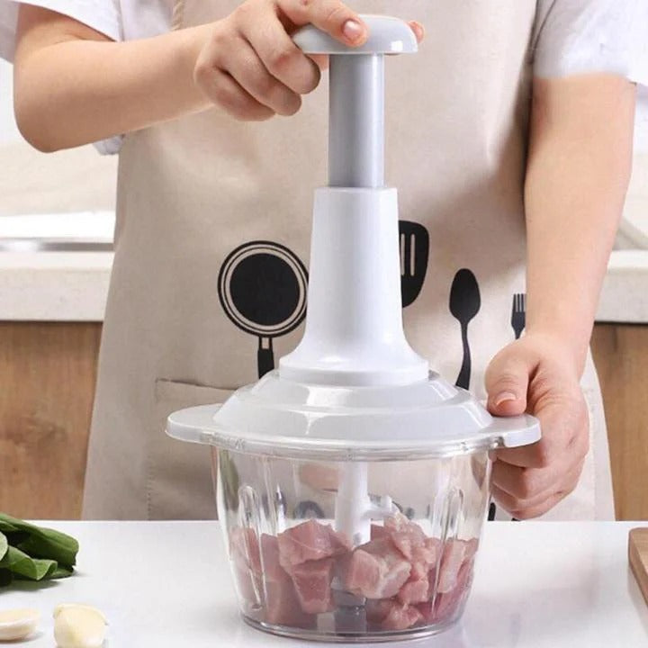 Manual Hand-Push Food Chopper – Efficient, Quick & Effortless! [Random Color]