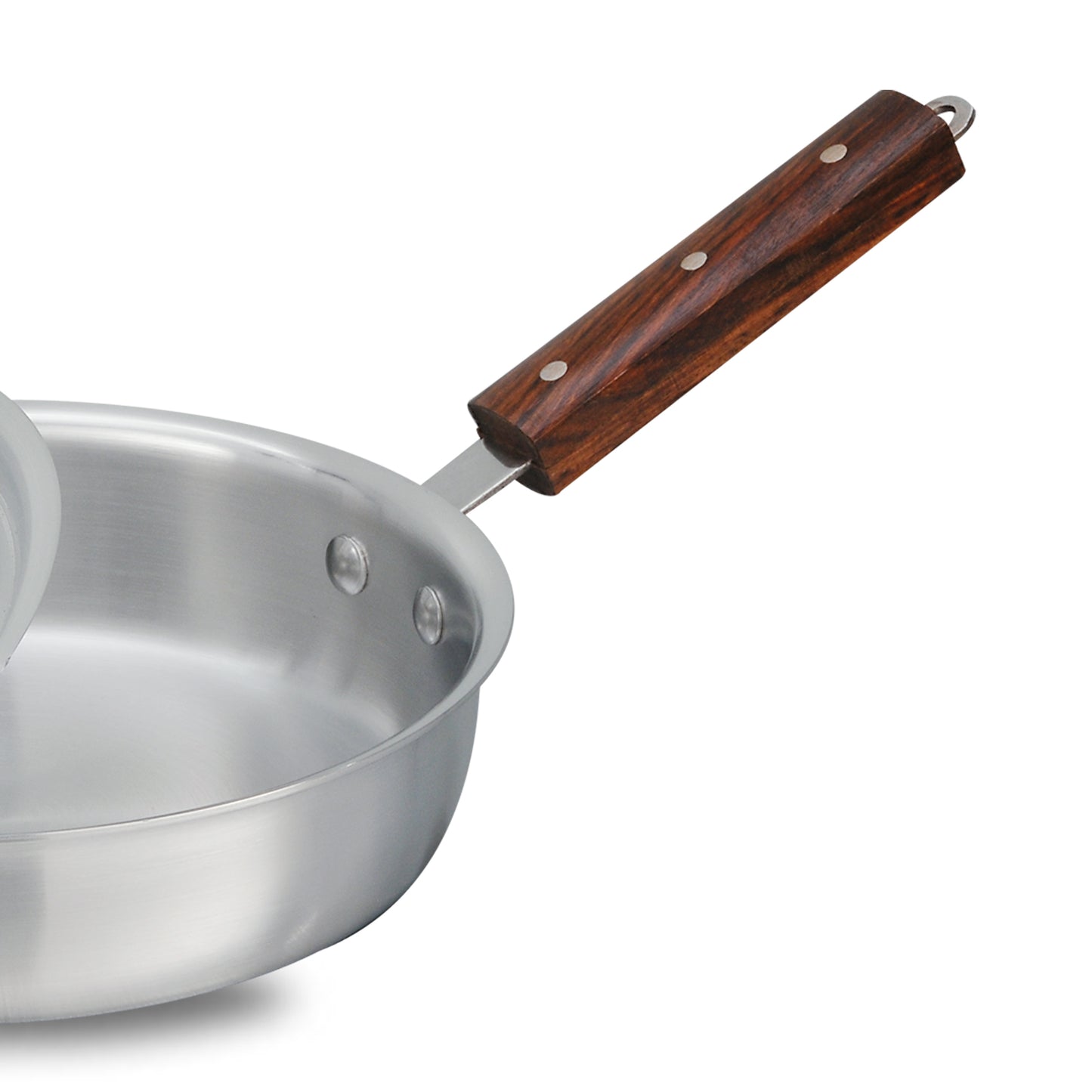 Metal Finish Aluminum Fry Pan with Lid