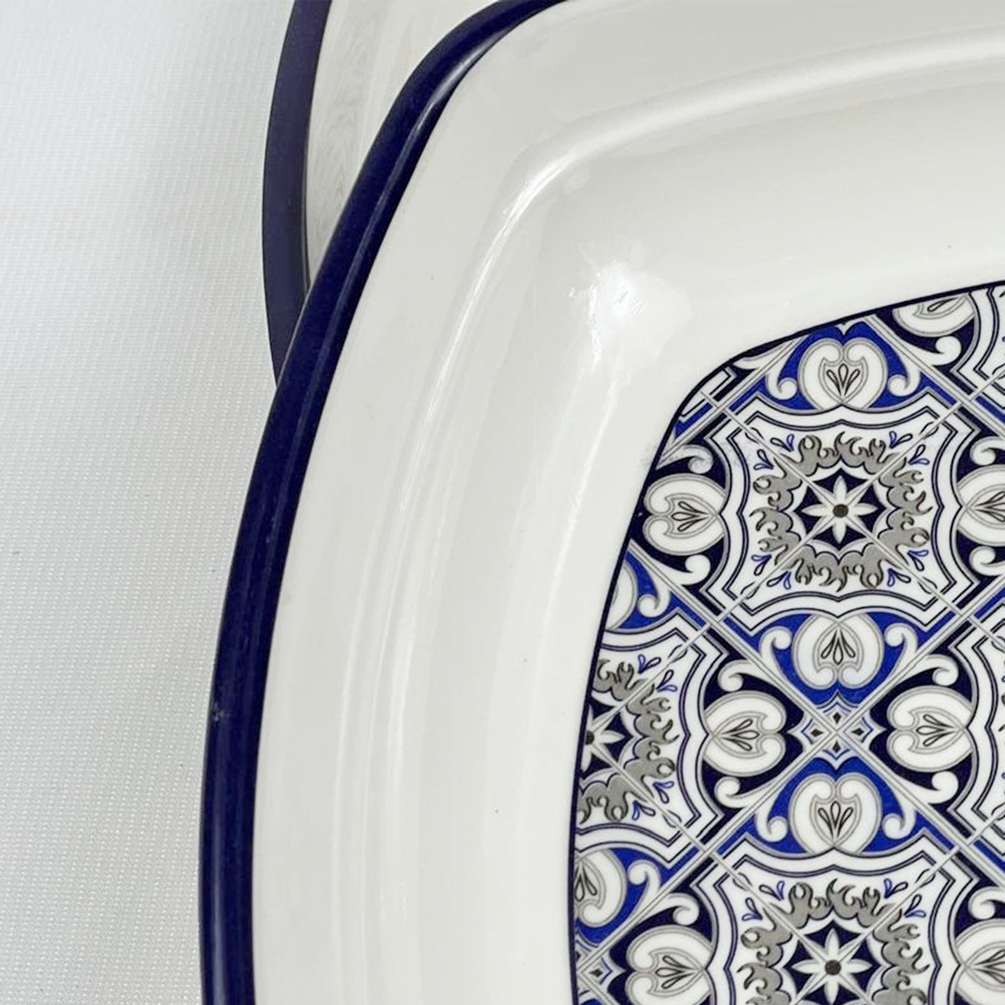 Double Glazed Rectangle Large Rice Plates - R2