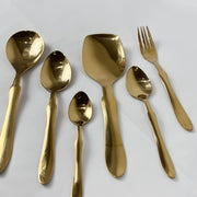 28 Pieces Stainless Steel Cutlery Gift Set - Gold Plated