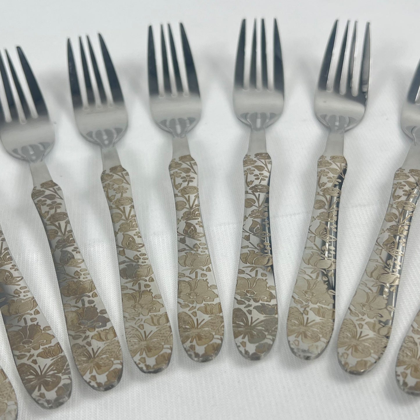 6-Piece Stainless Steel Table Fork Set – Elegant Flower Design