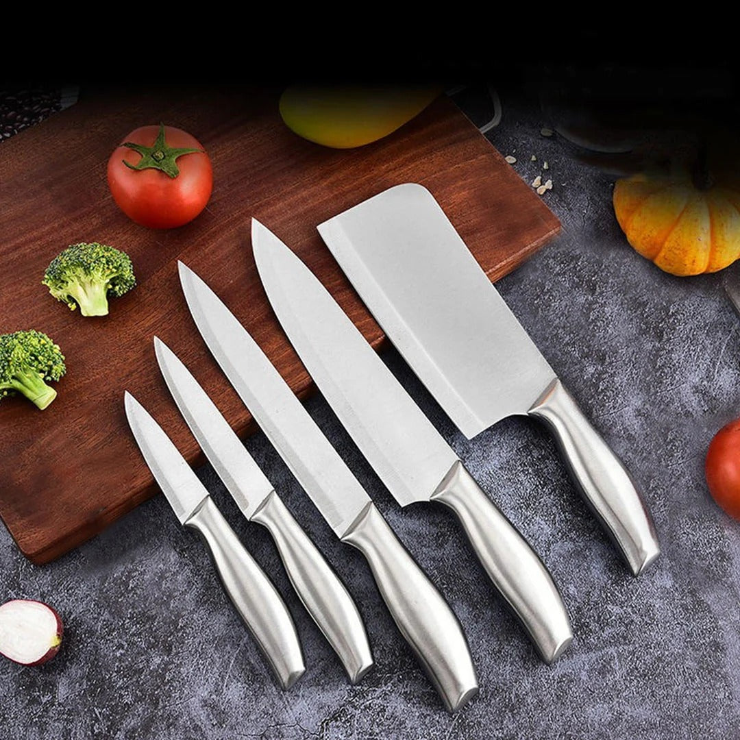 5-Piece 100% Stainless Steel Classic Kitchen Knife Set