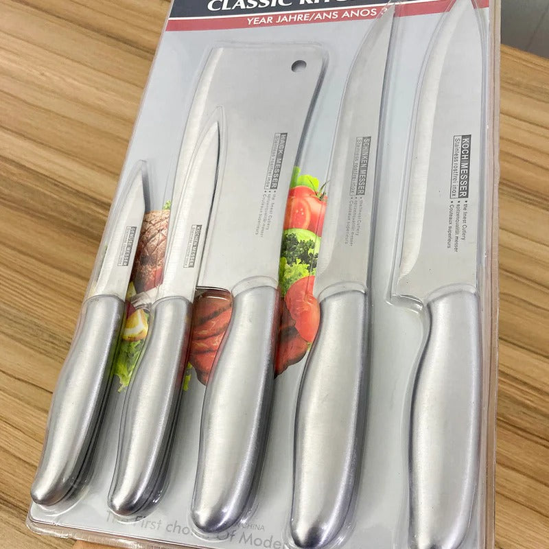 5-Piece 100% Stainless Steel Classic Kitchen Knife Set