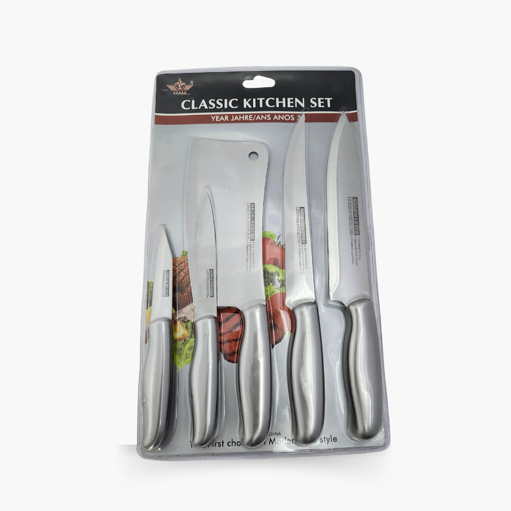 5-Piece 100% Stainless Steel Classic Kitchen Knife Set