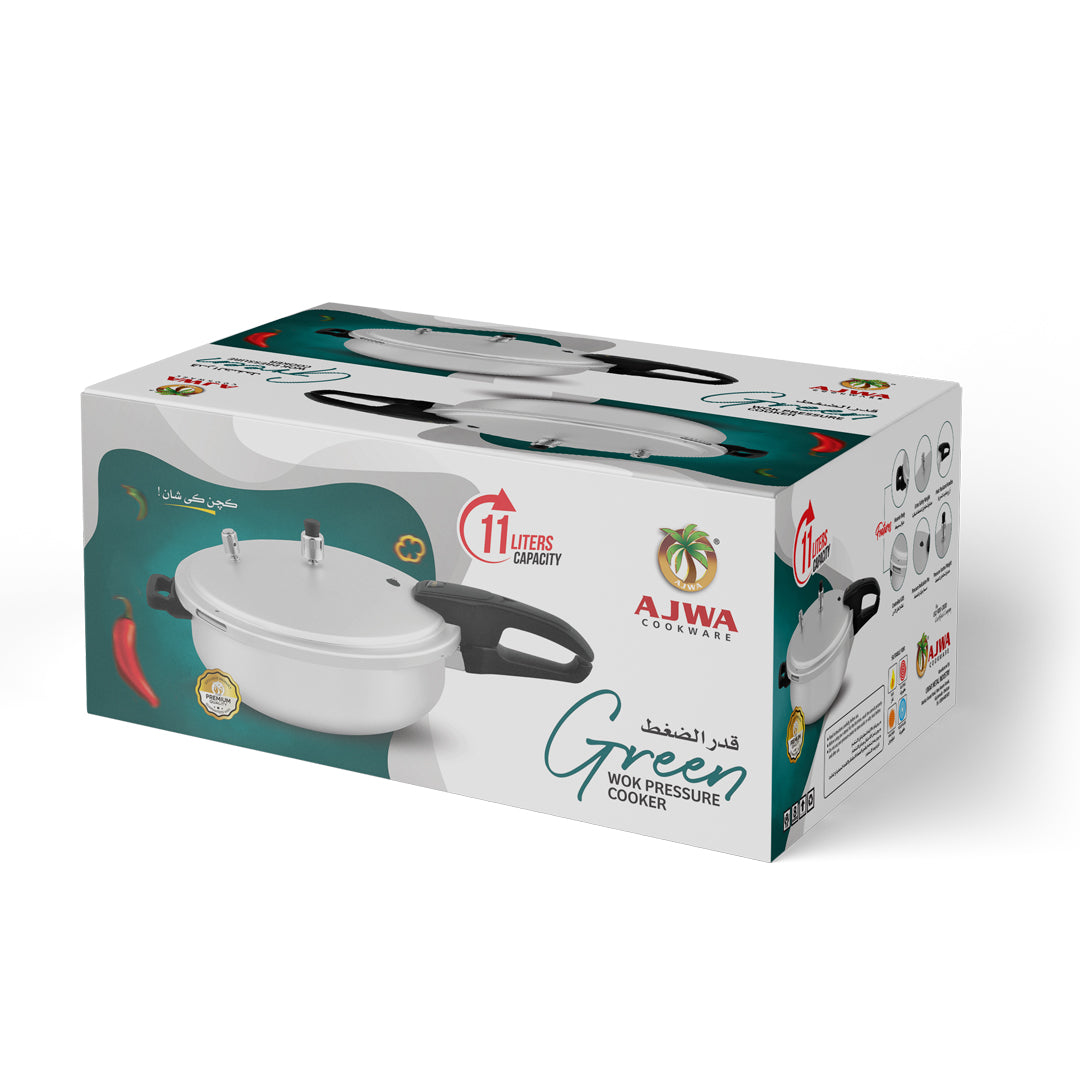 Green 2 in 1 Wok Plus Pressure Cooker [Karahi Cooker]