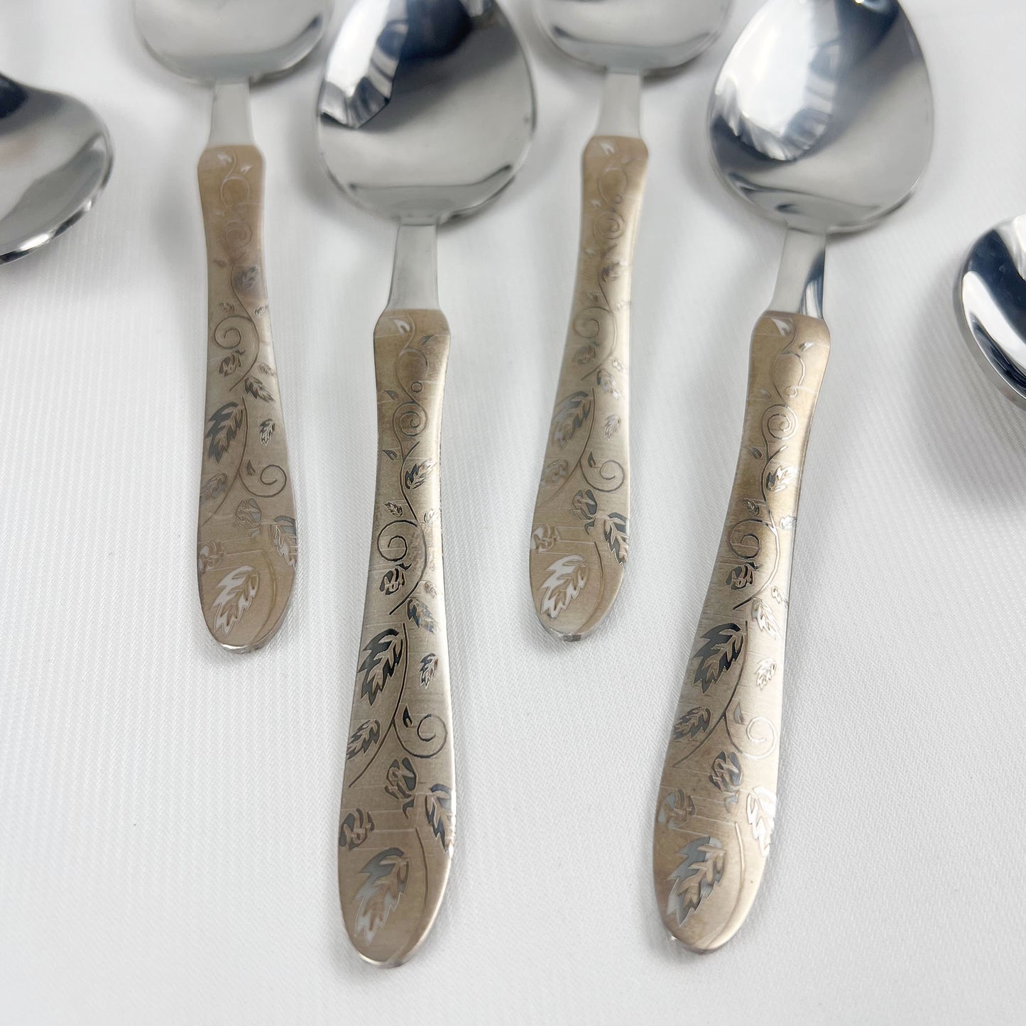 Stainless Steel Table Spoon Set – Elegant Flower Design