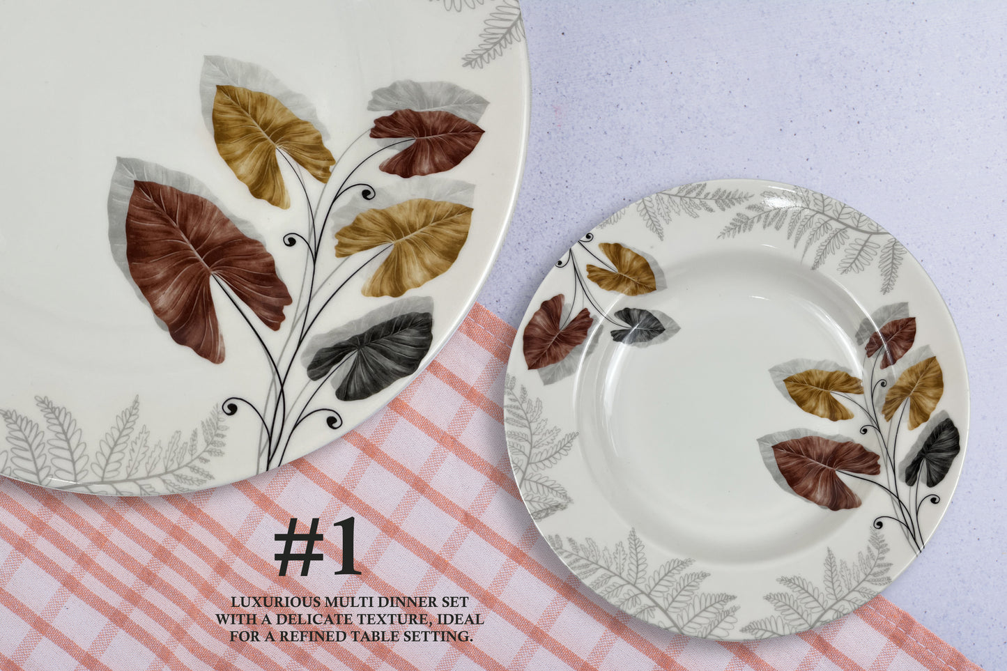 77 Pieces Melamine Double Glaze Dinnerware Set - Excellent 04 [8 Person Serving]