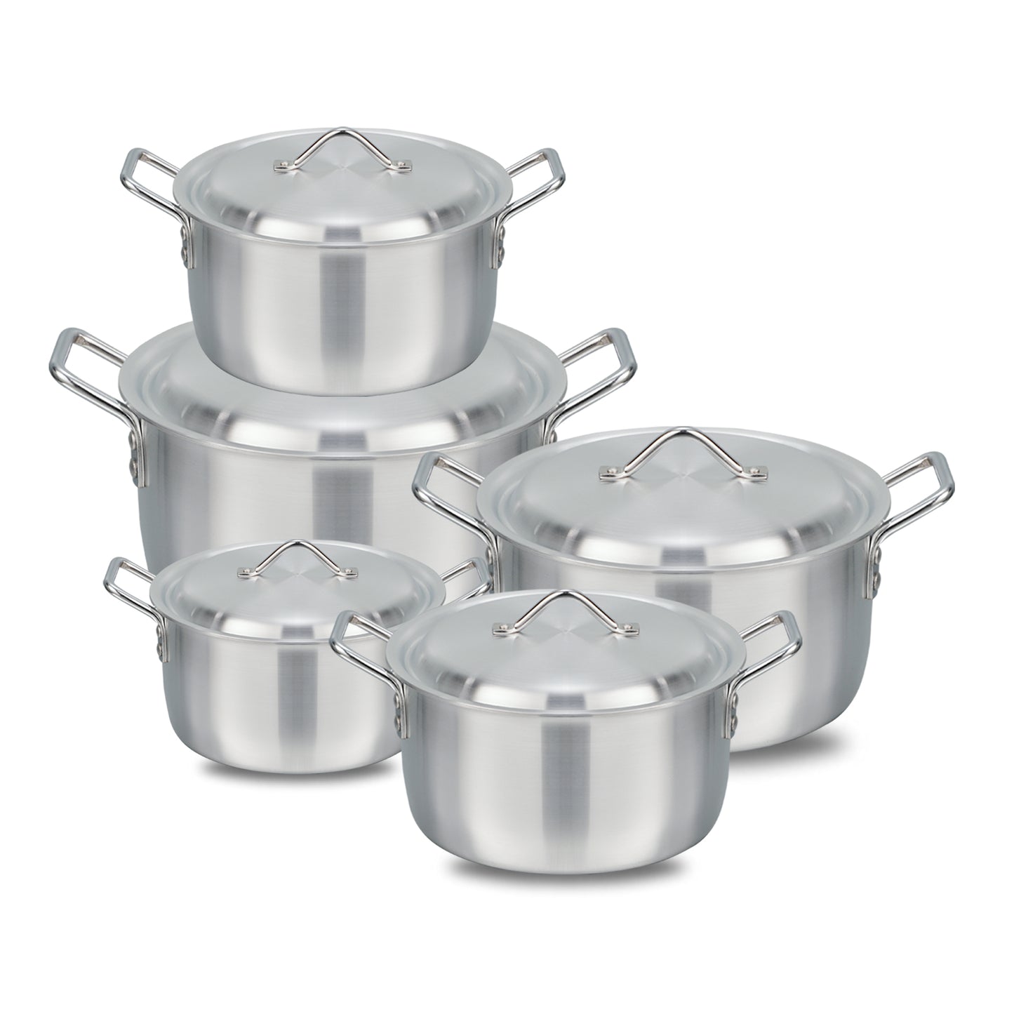 10 Pieces Aluminum Royal Casserole Set - 20 to 30 cm