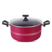 Non Stick Marble Coating Classic Casserole/Begona with Glass Lid - Maroon