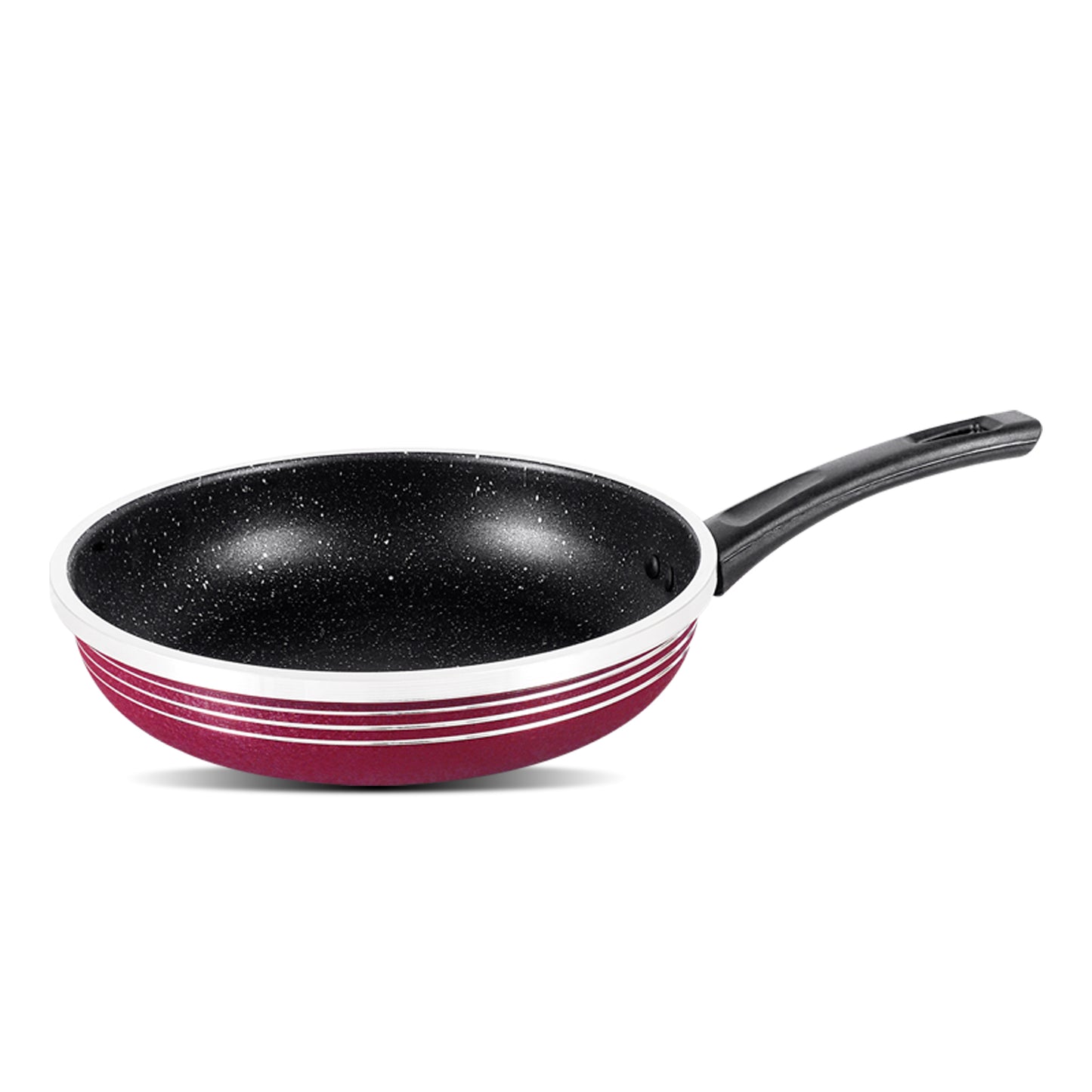 Non Stick Marble Coating Forging Fry Pan - Maroon & Black