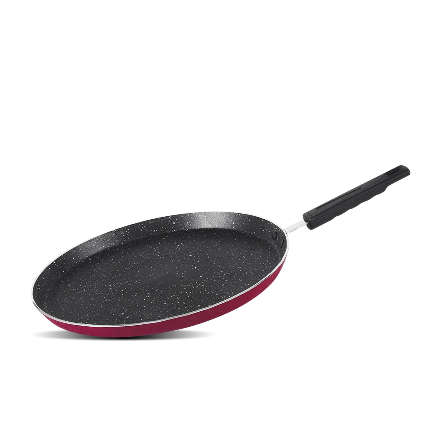 Non Stick Marble Coating Classic Hot Plate (Chapati Pan) - Maroon & Black